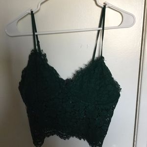 Emerald Green Sexy Lace Bralette Style Top